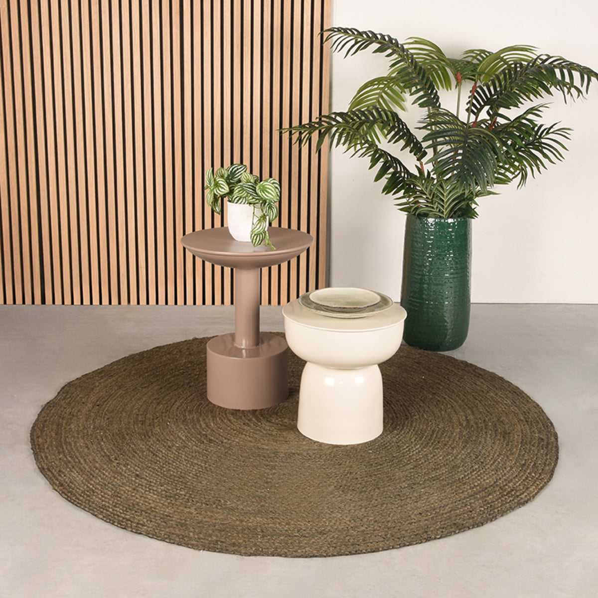 LABEL51 Bijzettafel Rif – Industrieel Metaal – Ø40 cm